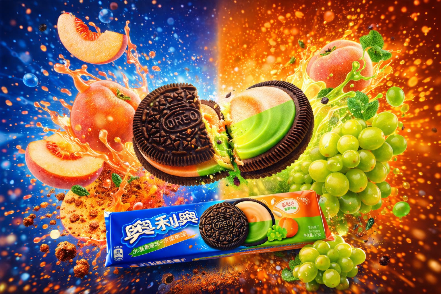 Oreo Swirl Crystal Grape Peach (TAIWAN)